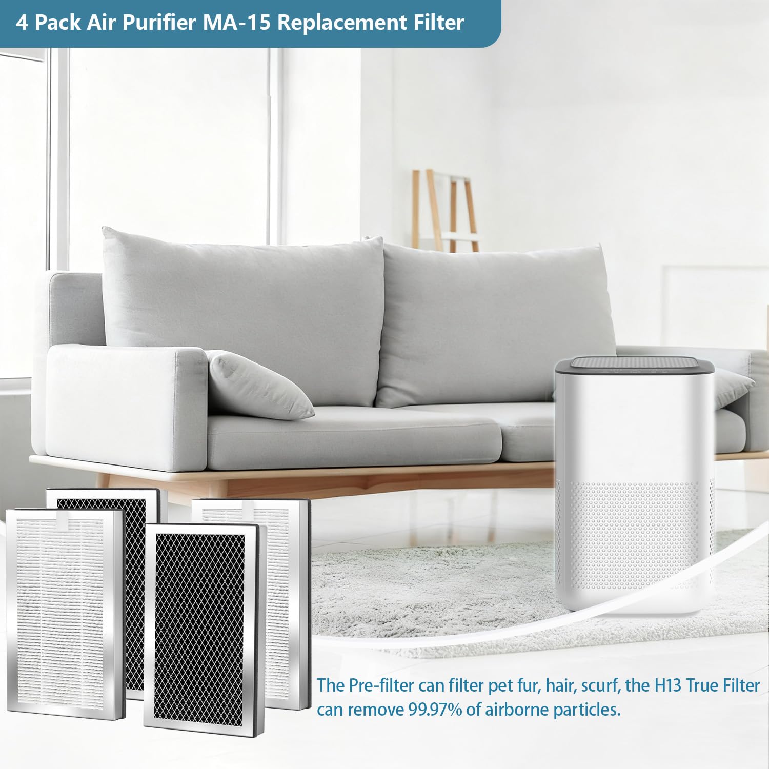MA15 Replacement Filter Compatible with Medify MA (4 Count)