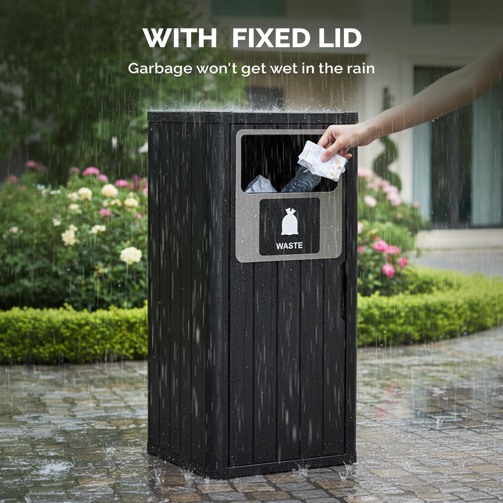 Wicker Patio Trash Can