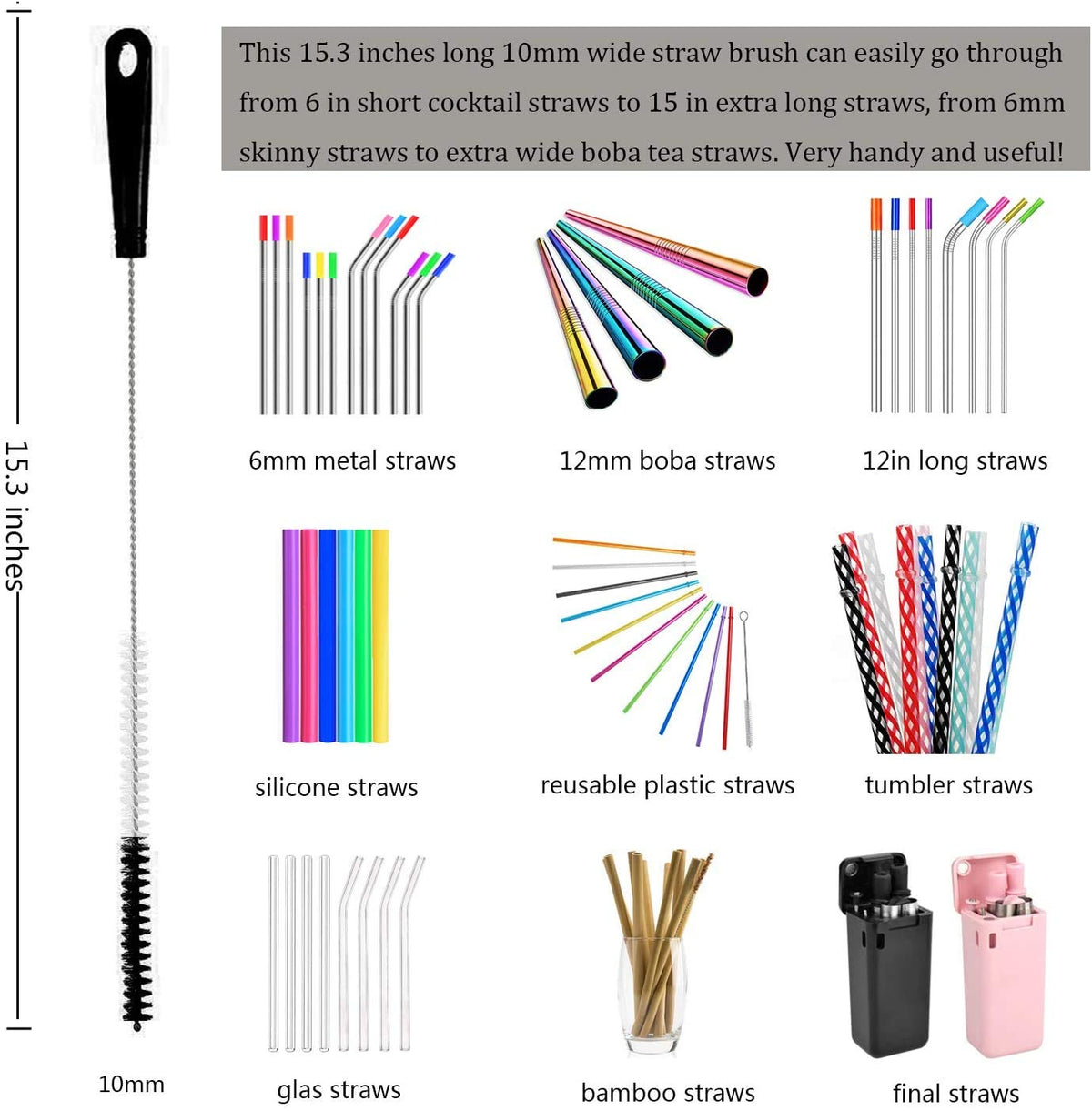 8 Pack Bottle Cleaning Brush Set