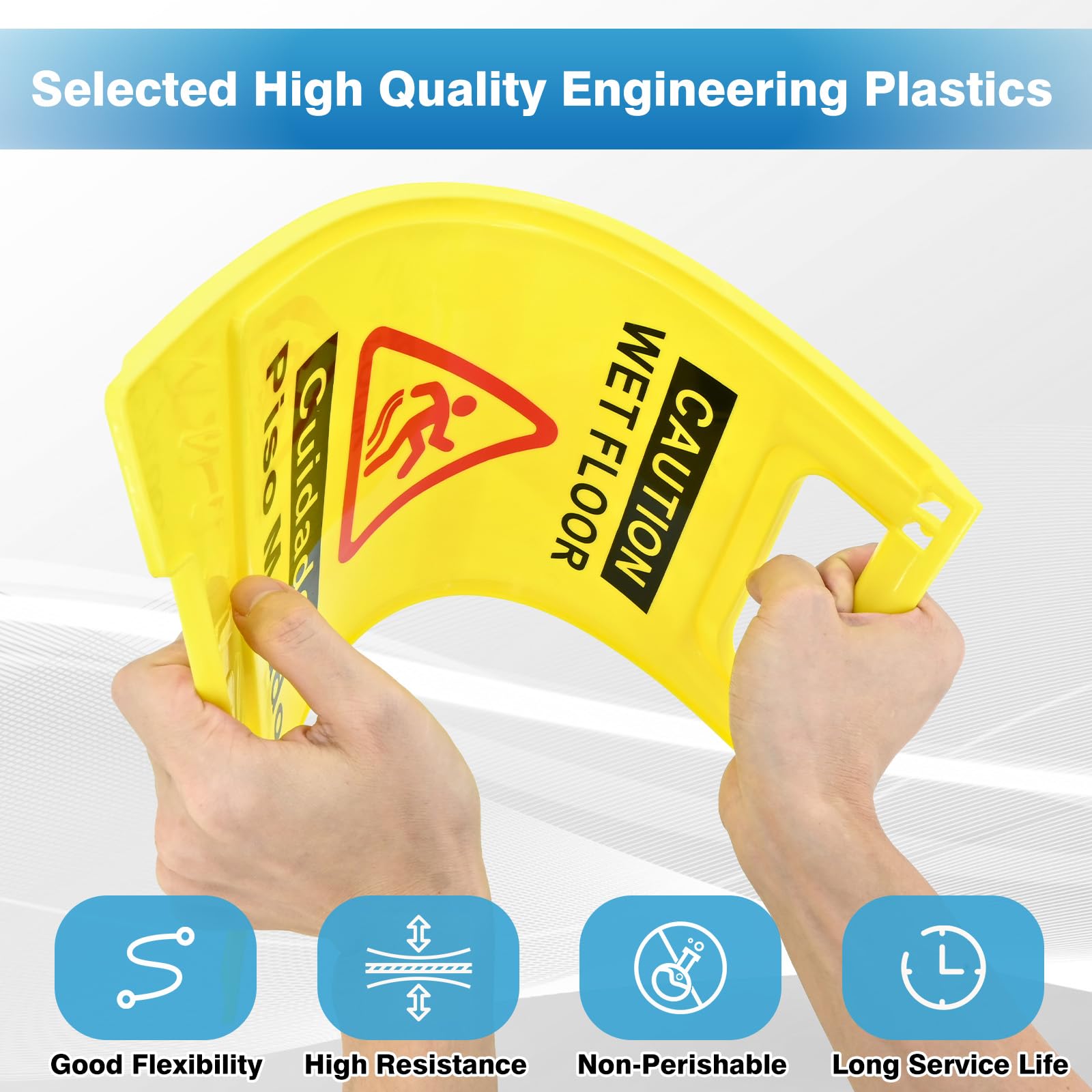 4 Pack Caution Wet Floor Sign (4 Count)
