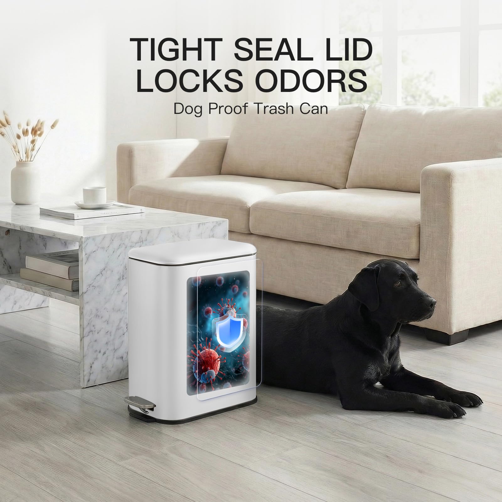 1.3 Gallon Bathroom Trash Can