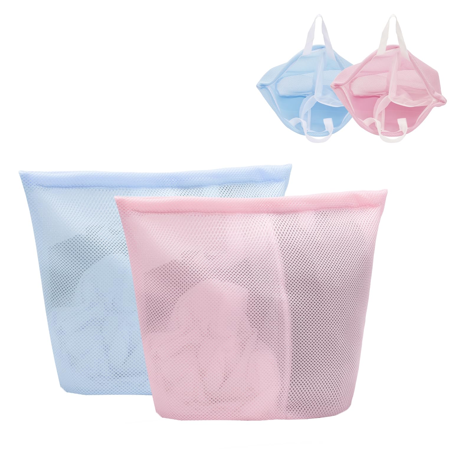 2 Pcs Special Zoning laundry bag for delicates with handles mesh laundry bags washing machine laundry totes travel storage and sorting bag