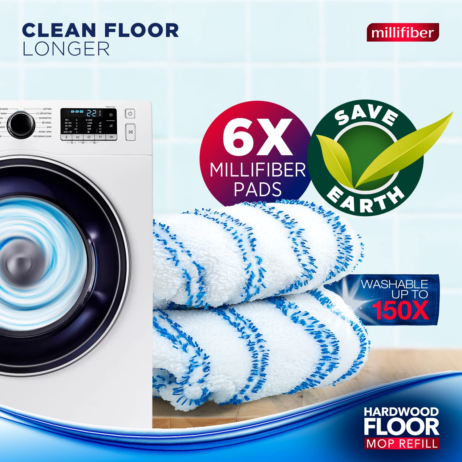 Microfiber Mop Refills 15x8 Inches (6 Count)