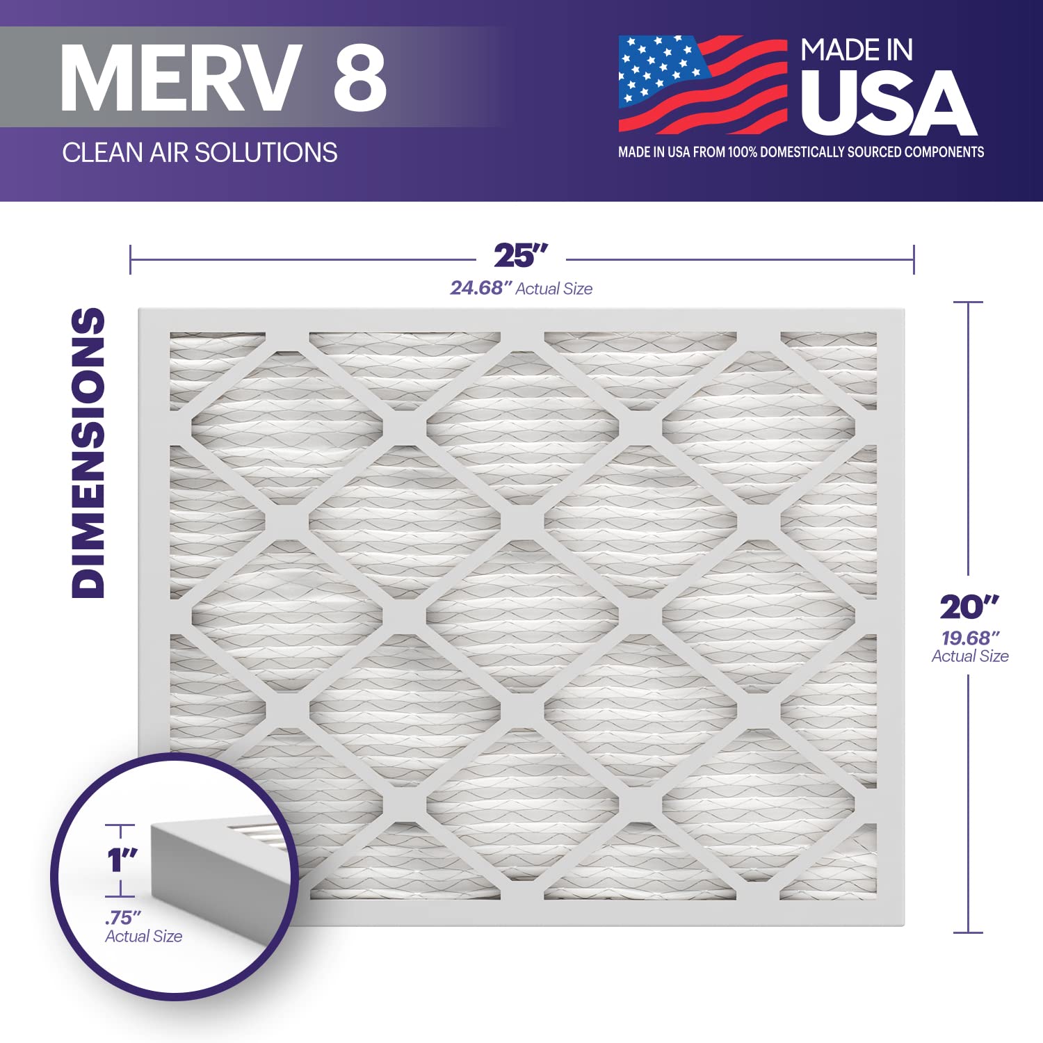TruFilter 20x25x1 Air Filter MERV 8 (6 Count)