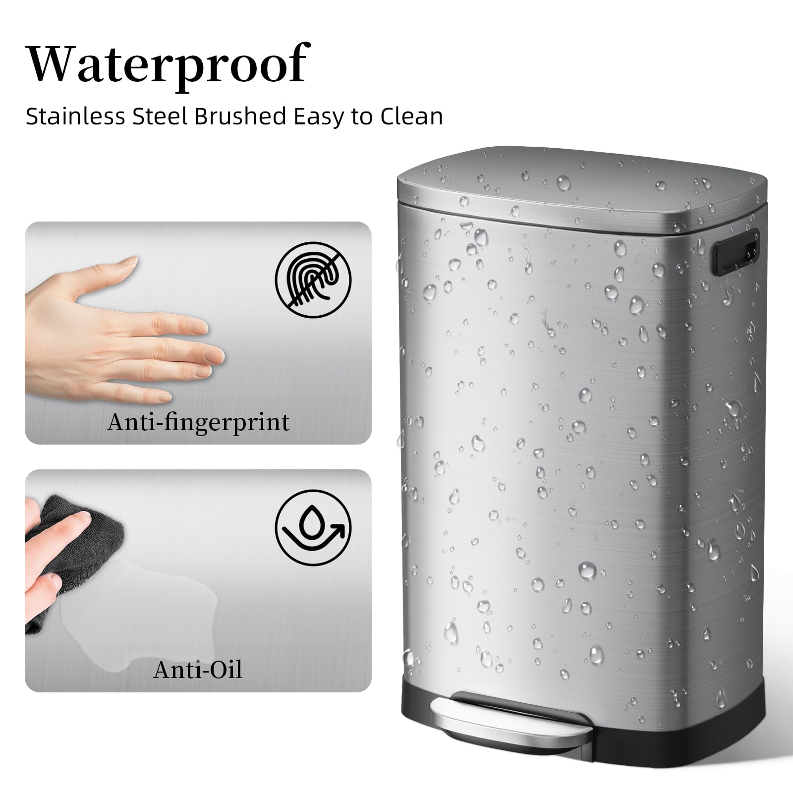 13 Gallon Trash Can with Lid