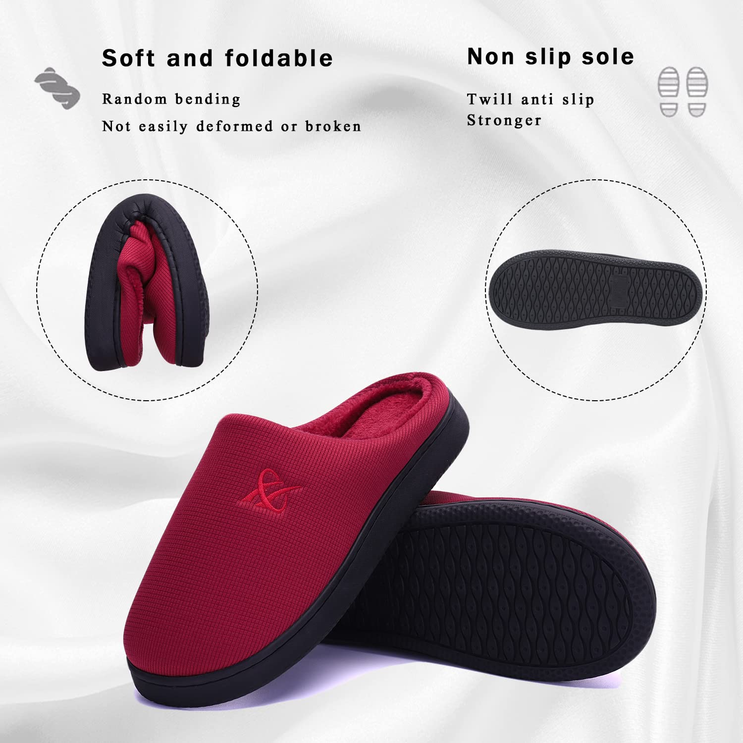 Memory Foam Cotton Slippers Couple Style Men's and Women's House Casual Shoes