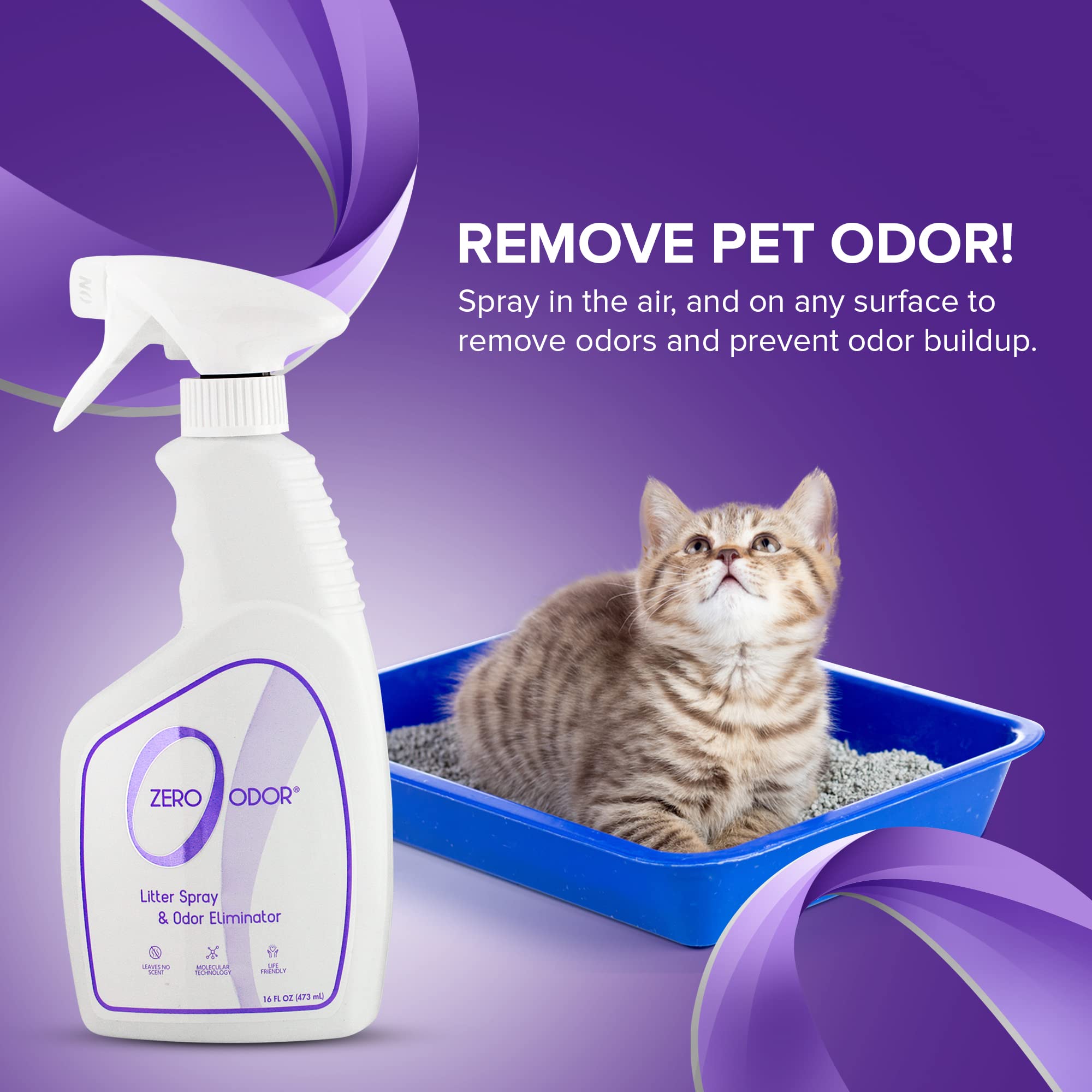 Litter Box Odor Eliminator Spray (16 Fl Oz)