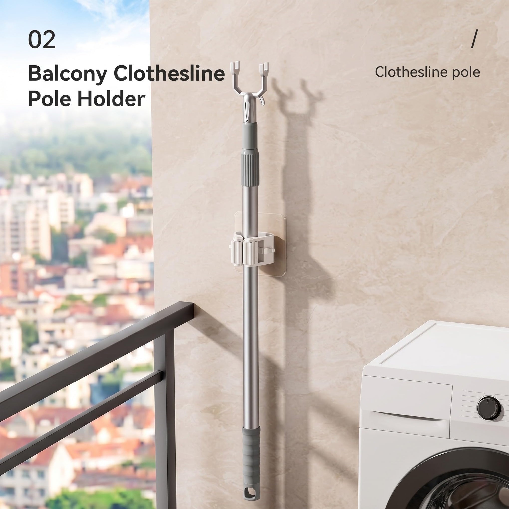 Broom Holder Wall Mount No Drilling