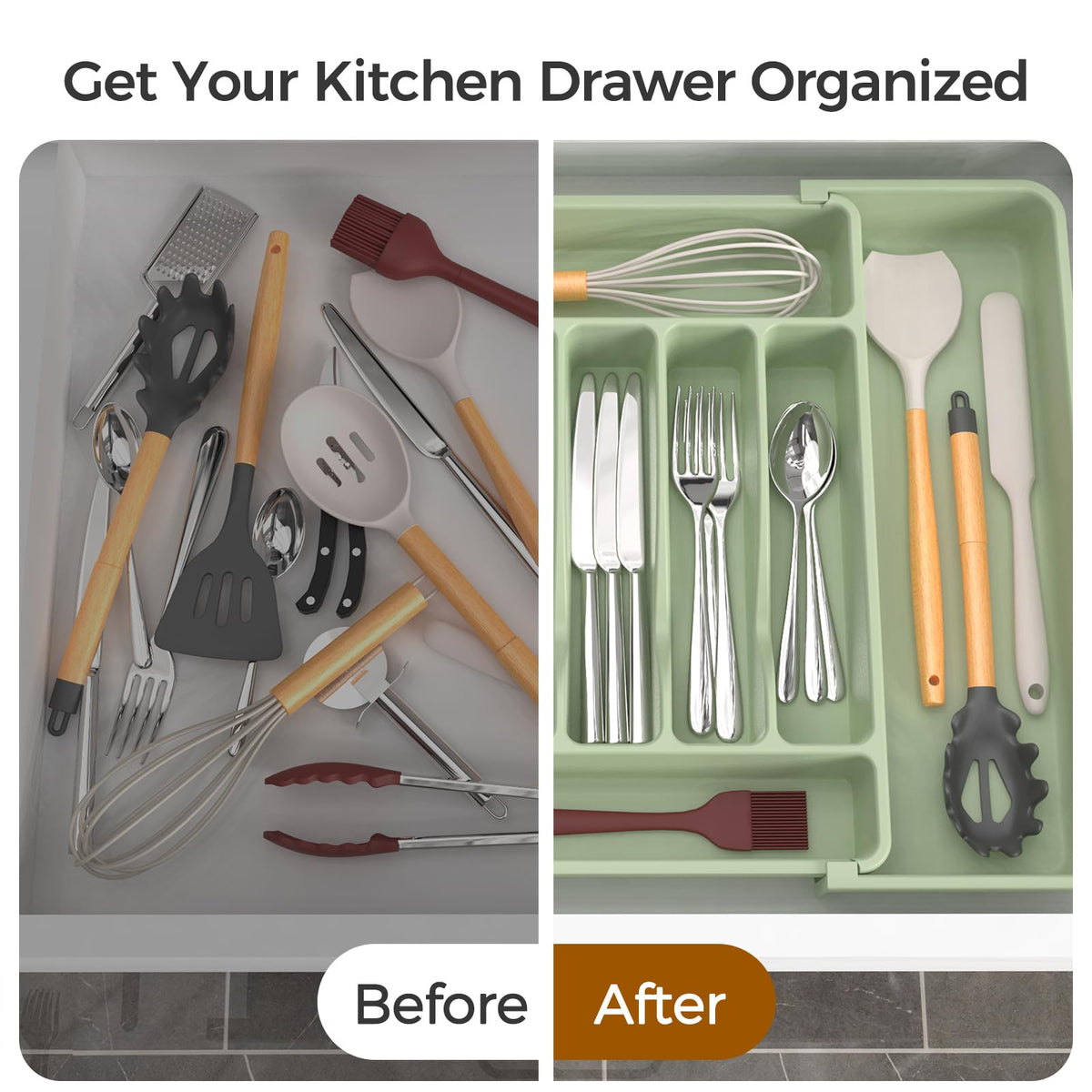 Extra Large Expandable Silverware Organizer