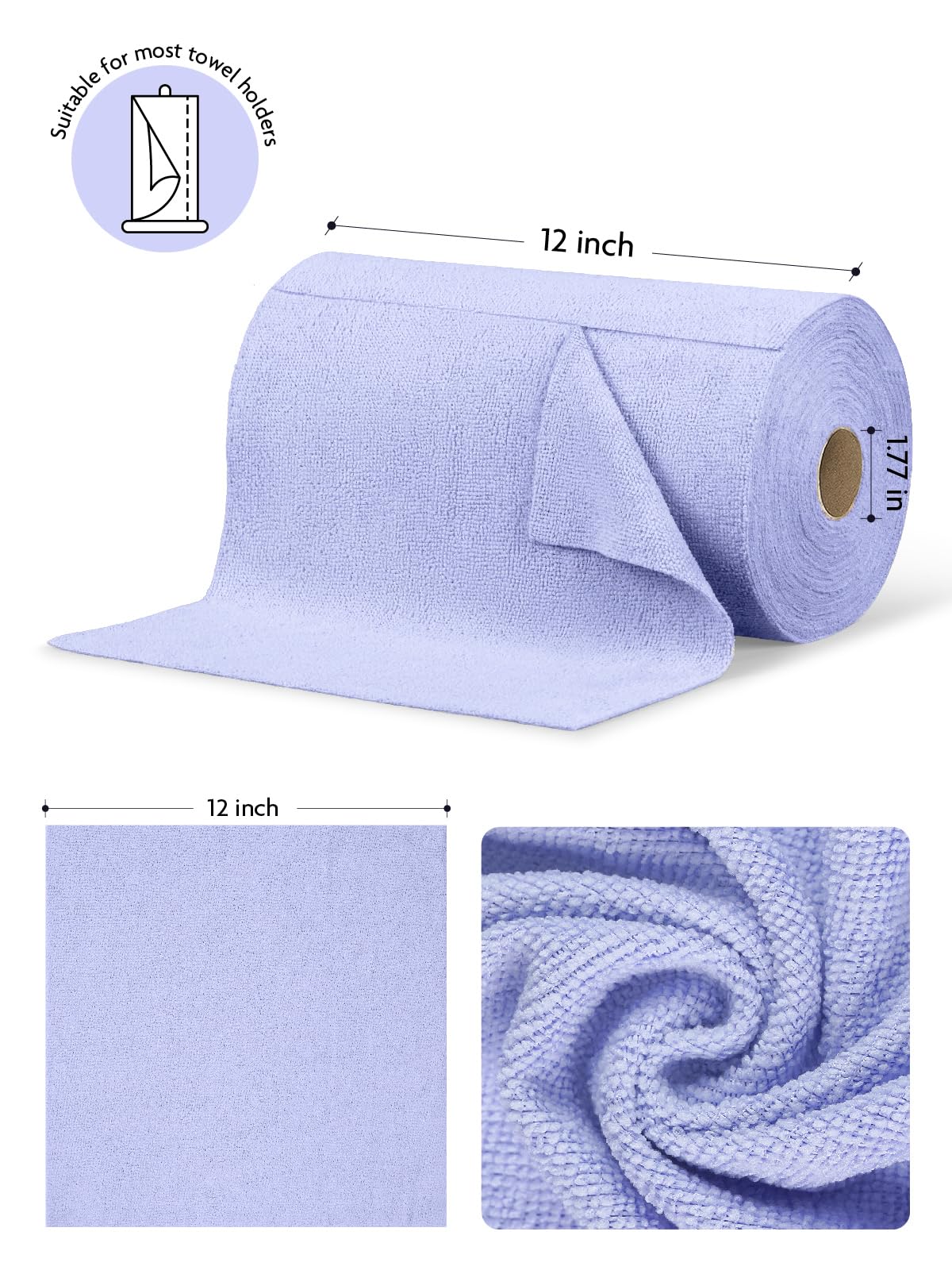 Microfiber Cleaning Cloth Roll (75 Count)