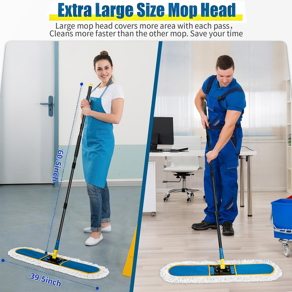 24" Commercial Dust Mop for Floor Cleaning