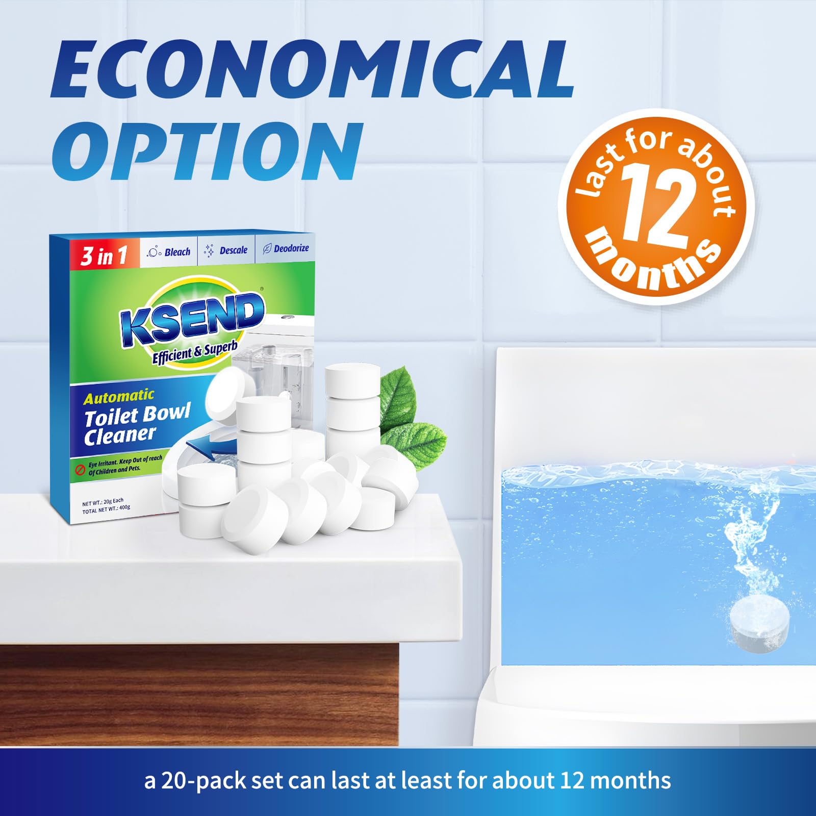 Toilet Bowl Cleaner Tablets (20 Count)