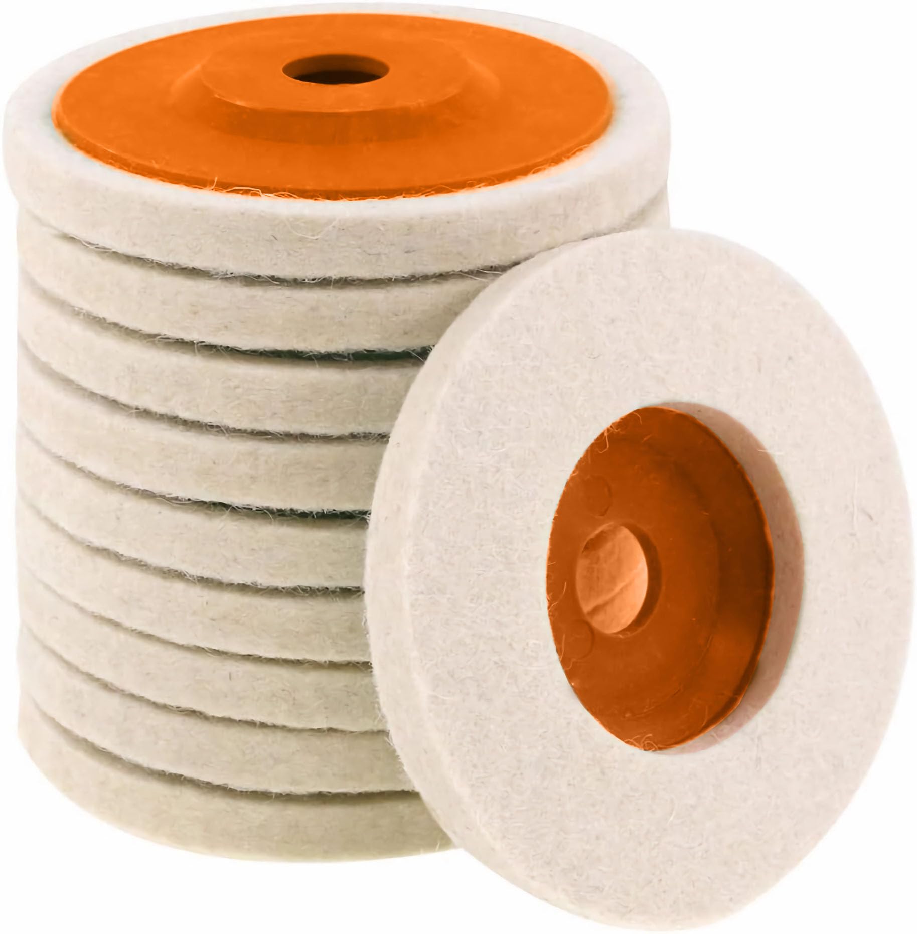 10 Pcs 4 Inch Wool Felt Polishing Wheel Disc (10 Count)