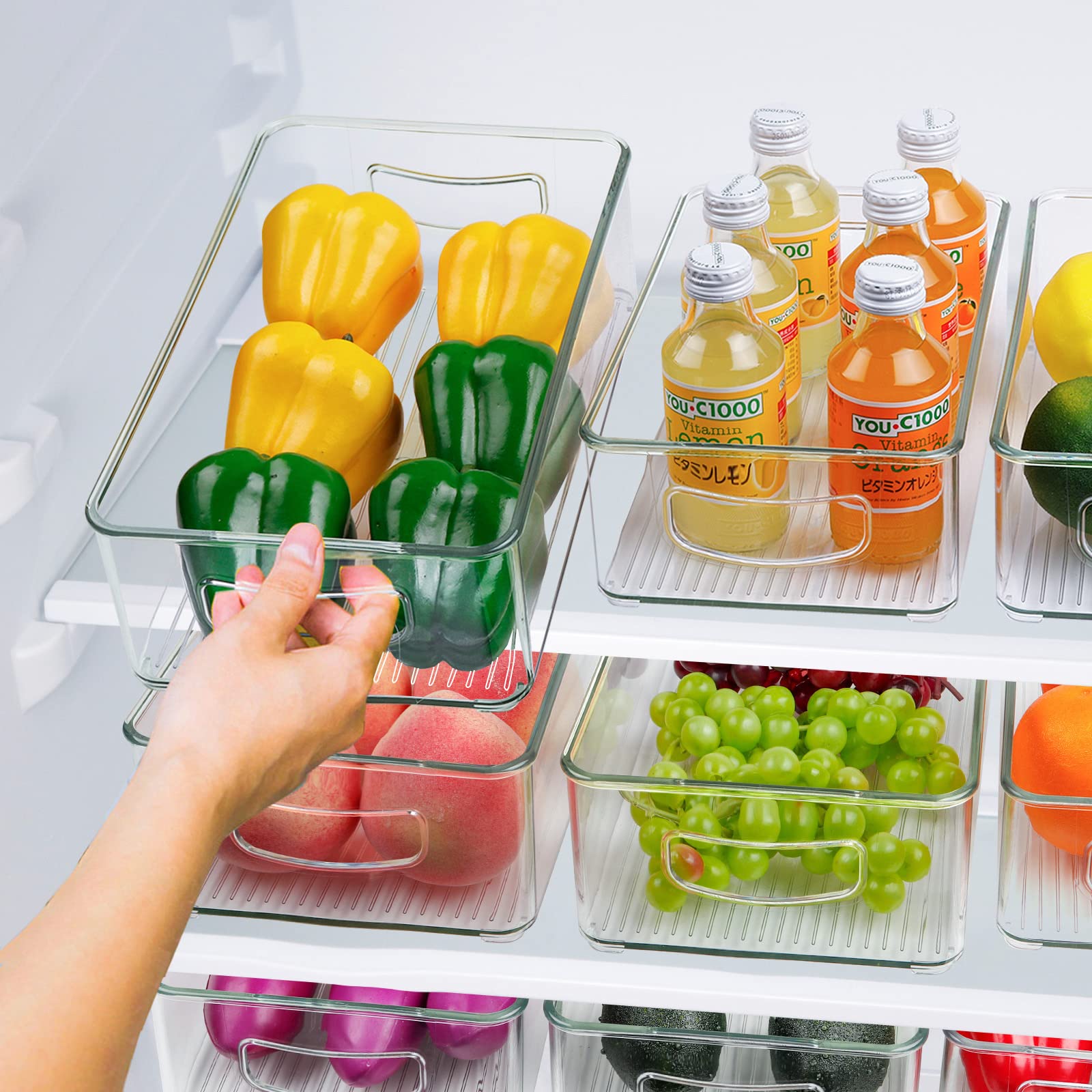 Set Of 8 Stackable Pantry Organizer Bins (8 Count)