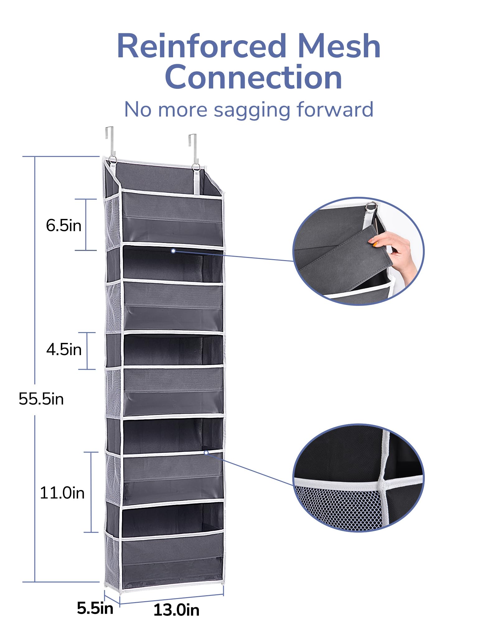 1 Pack Compact Size Over Door Organizer Slim Door Storage for Small