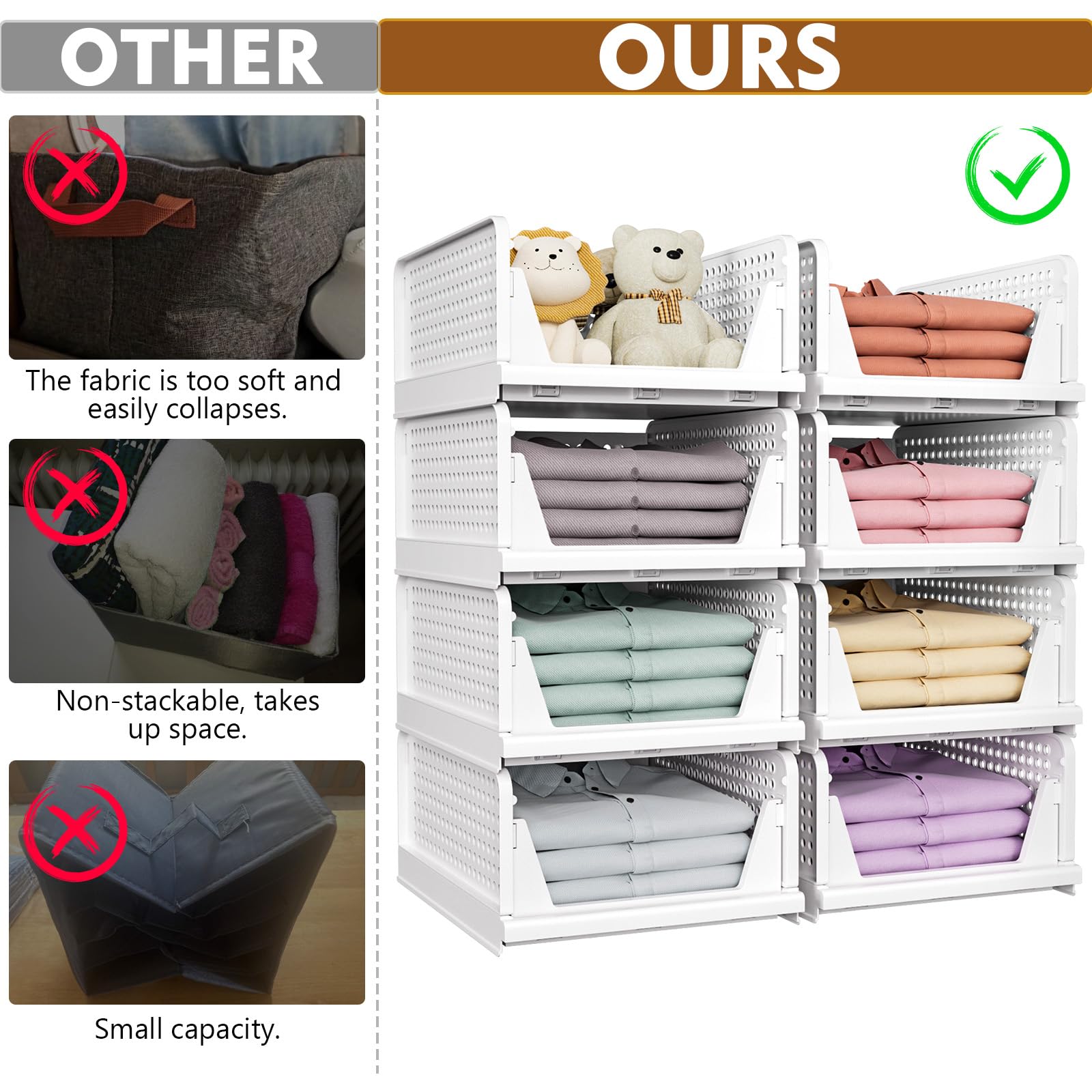 8 Pack Closet Organizers and Storage (8 Count)