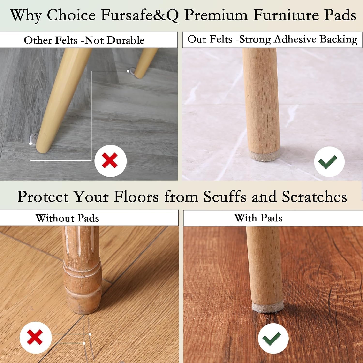 Felt Furniture Pads for Hardwood Floors (128 Count)