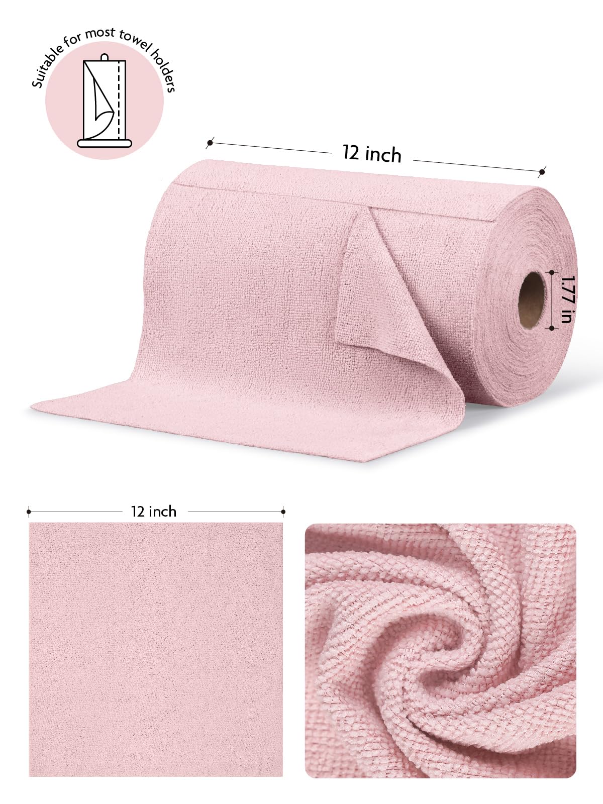 Microfiber Cleaning Cloth Roll (75 Count)