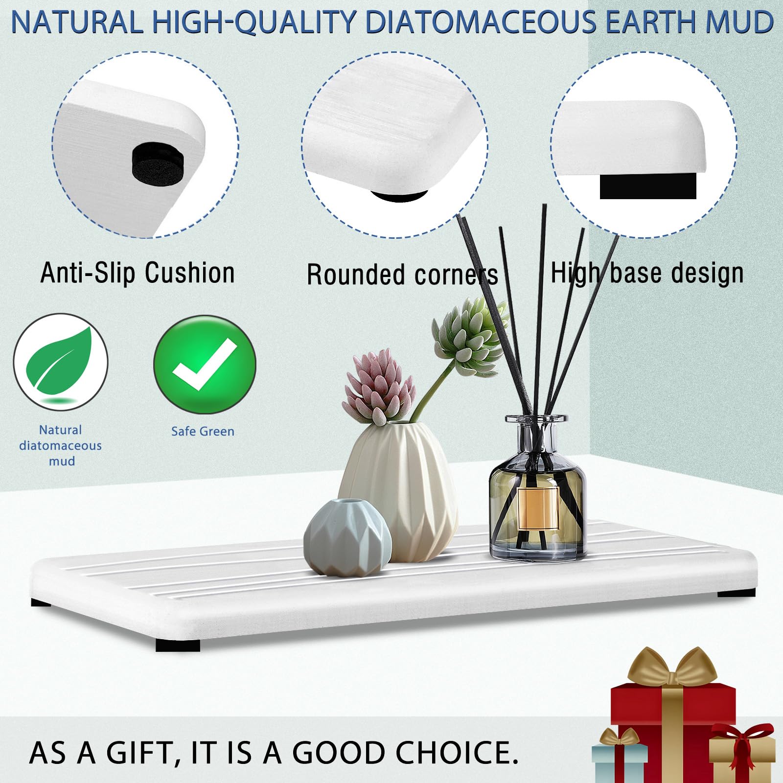 3PCS Water Absorbing Stone Tray (3 Count)