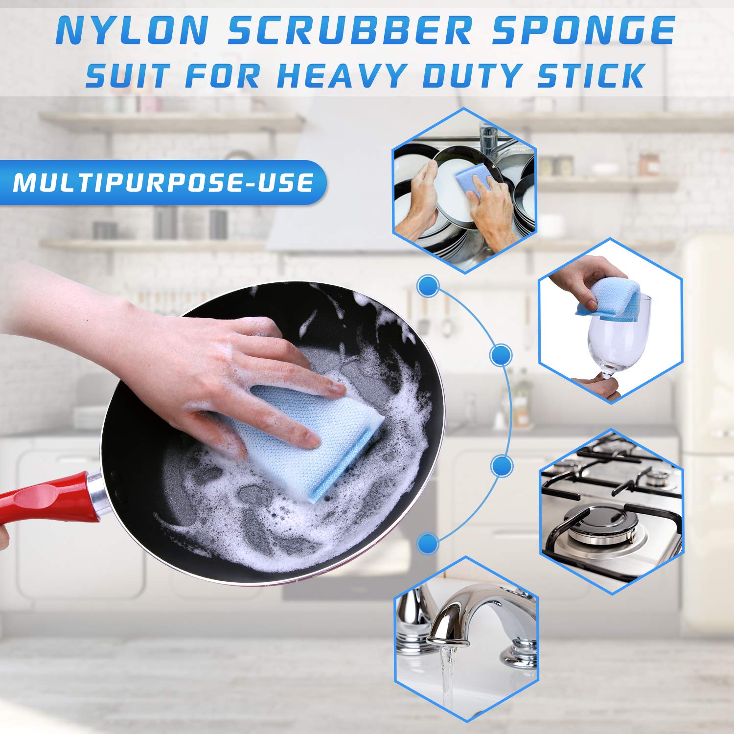 Nylon Cleaning Scrub Pad 12 Pack (12 Count)