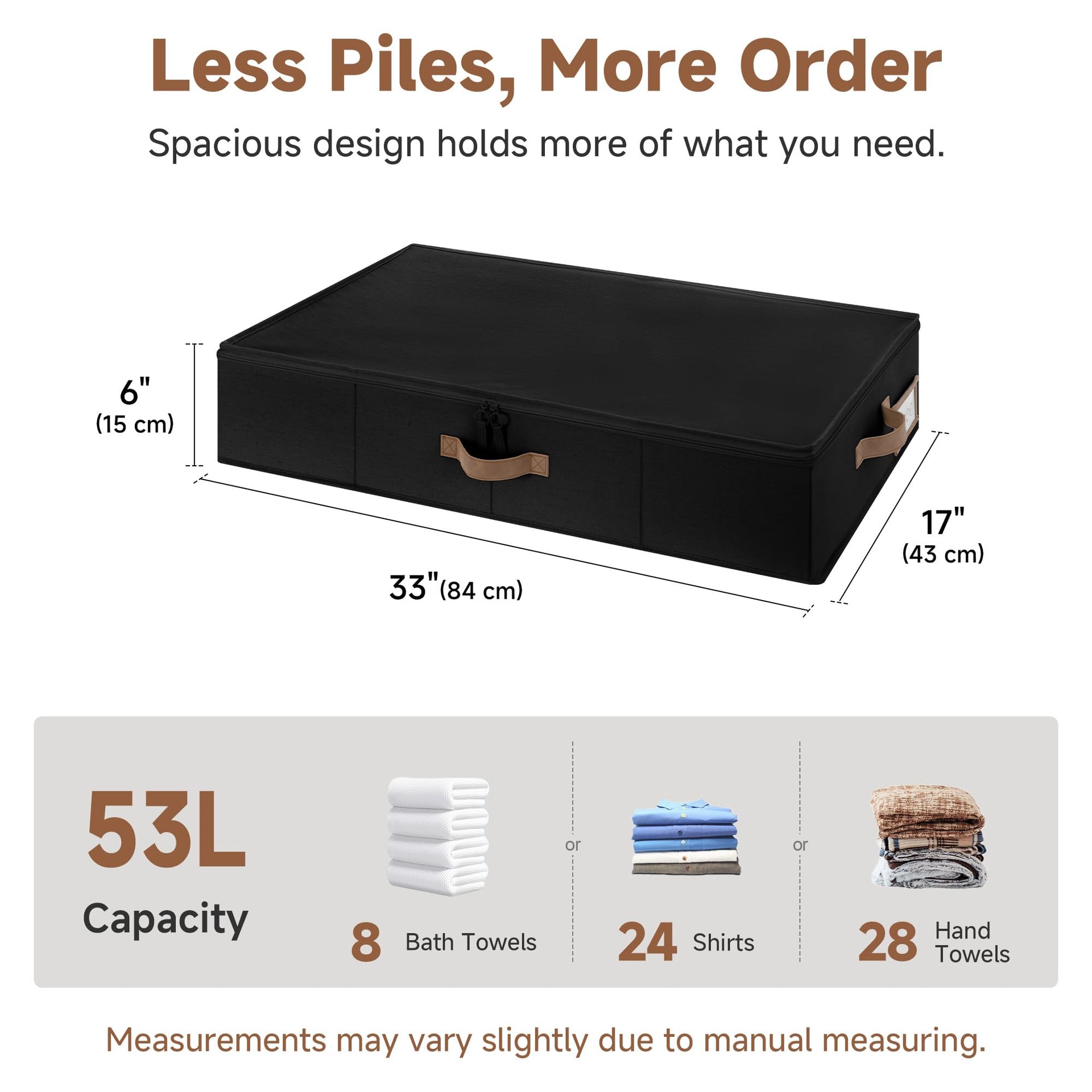 6 Inch Low Profile Under Bed Clothes Storage Bins with Lids (2 Count)