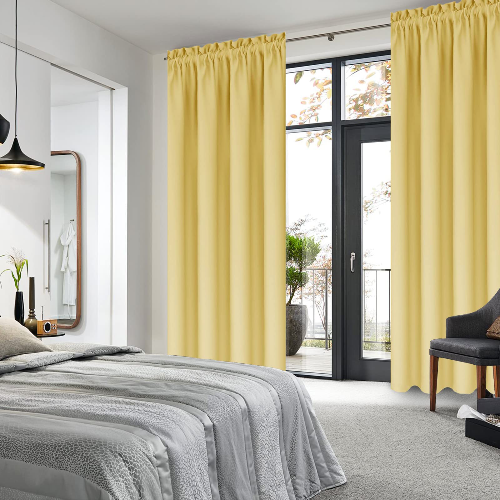 Blackout Curtains for Bedroom Living Room 42 x 84 Inch Long 2 Panels (2 Count)