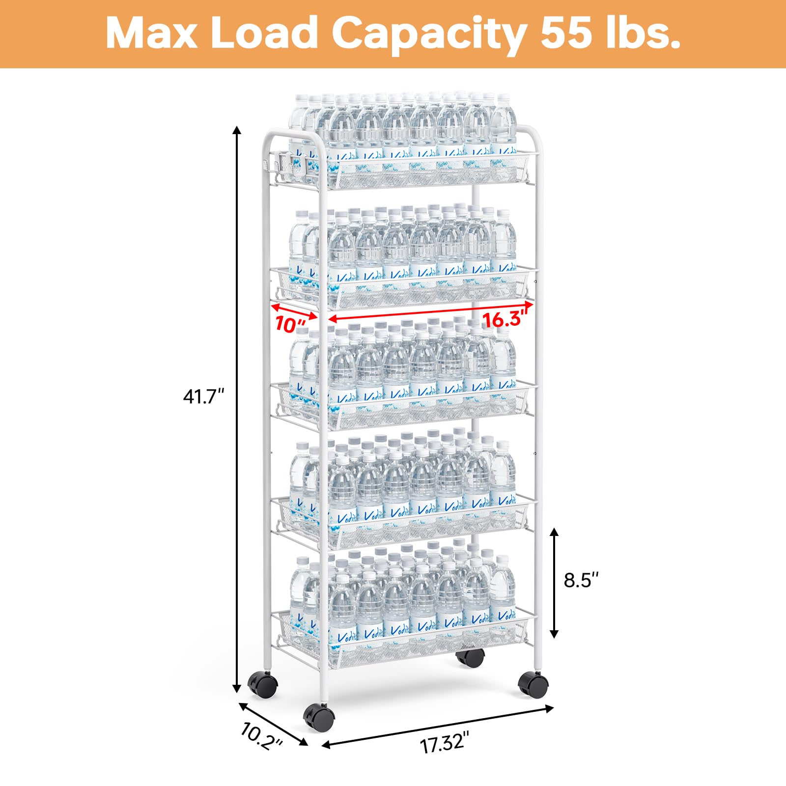 5 Tier Rolling Cart