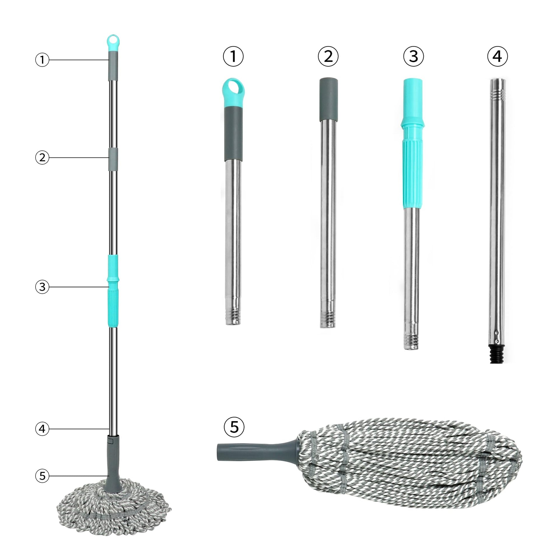 Self Wringing Mop Easy Squeeze Twist Mop