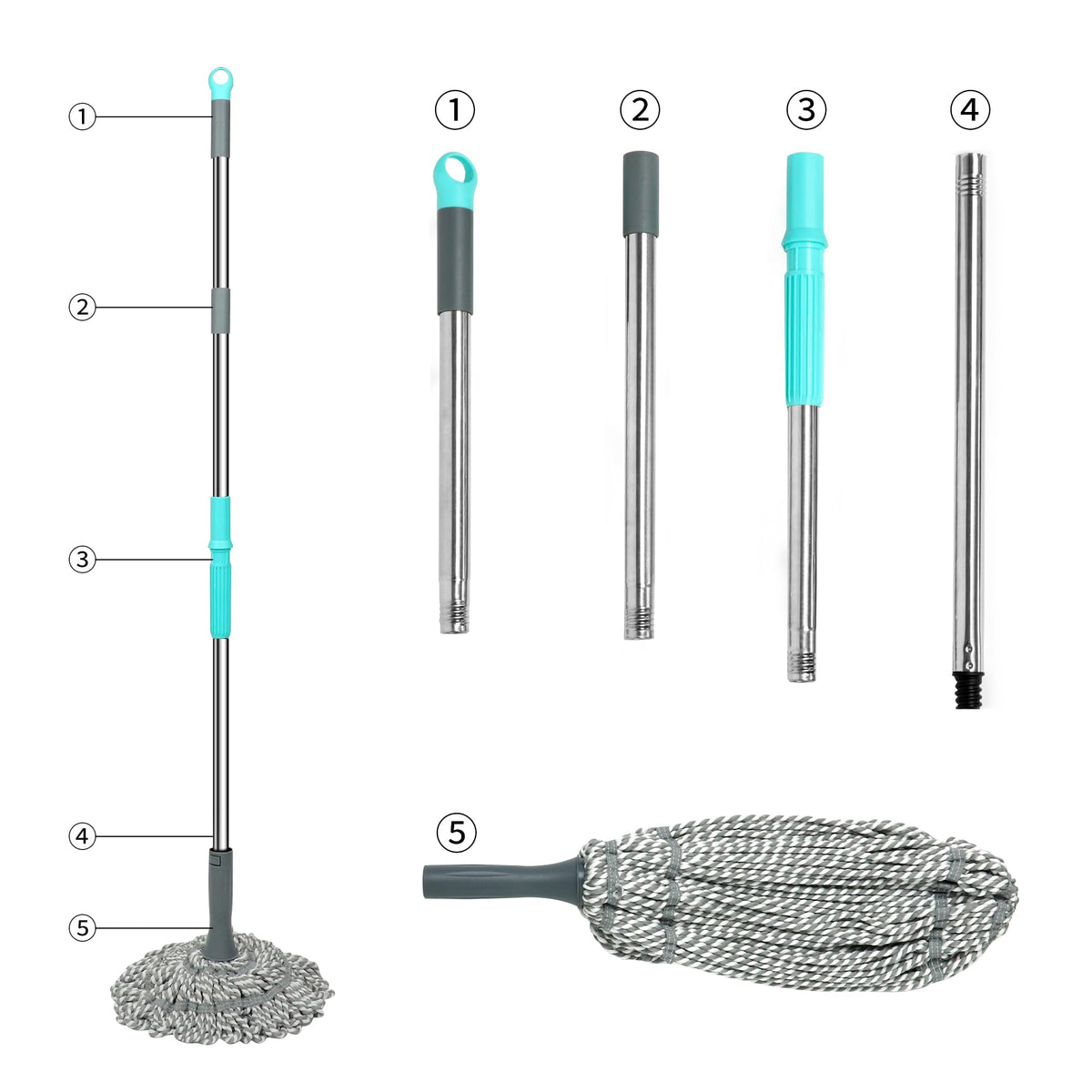 Self Wringing Mop Floor Cleaning Easy Squeeze Twist Mop