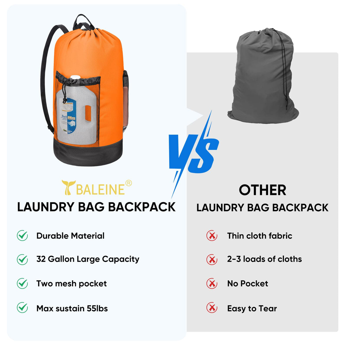 120L Laundry Bag Backpack
