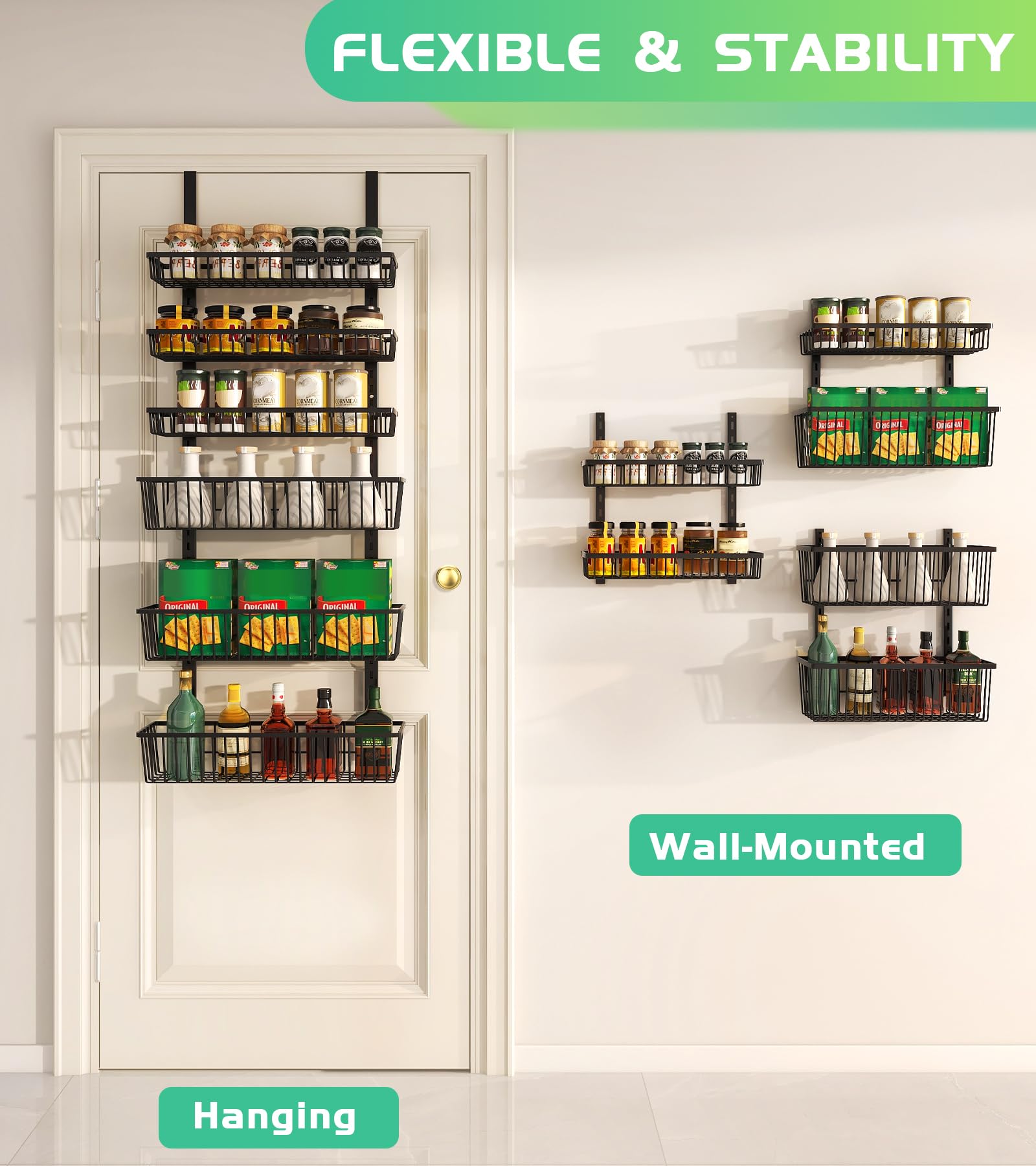 8 Tier Black Over The Door Pantry Organizer (8 Count)