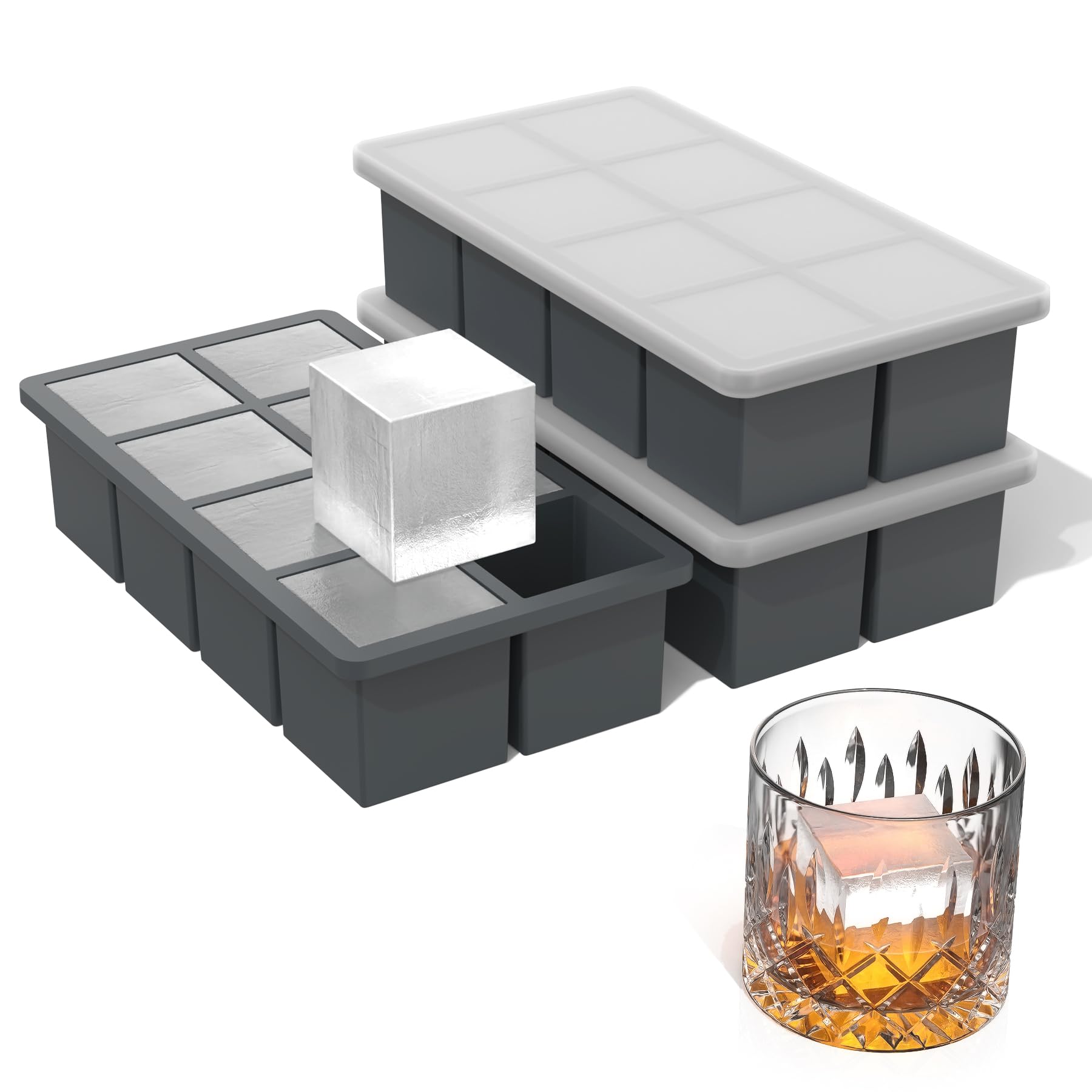Silicone Ice Cube Trays with Metal Reinforced Frame
