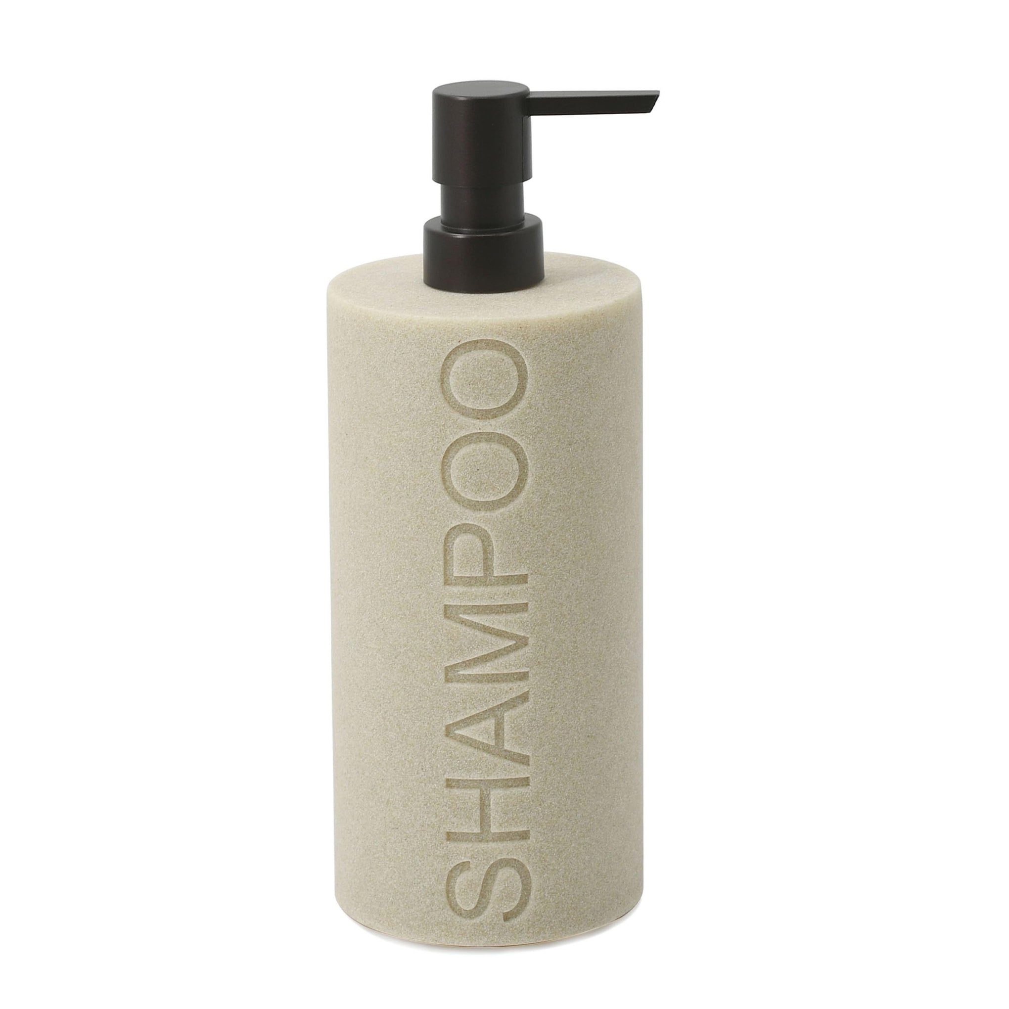 Resin Tan Sandstone Shampoo Engraved Bottle Refillable Pump Dispenser