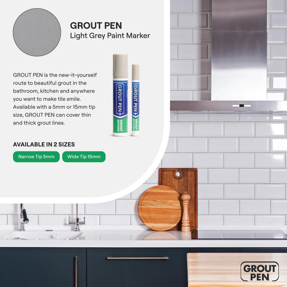 Grout Pen Light Grey Tile Grout Paint Marker (3 Count)