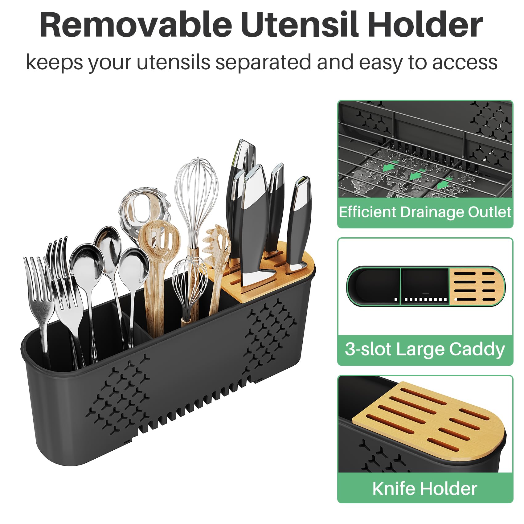 Large Expandable Dish Drying Rack for Kitchen Counter