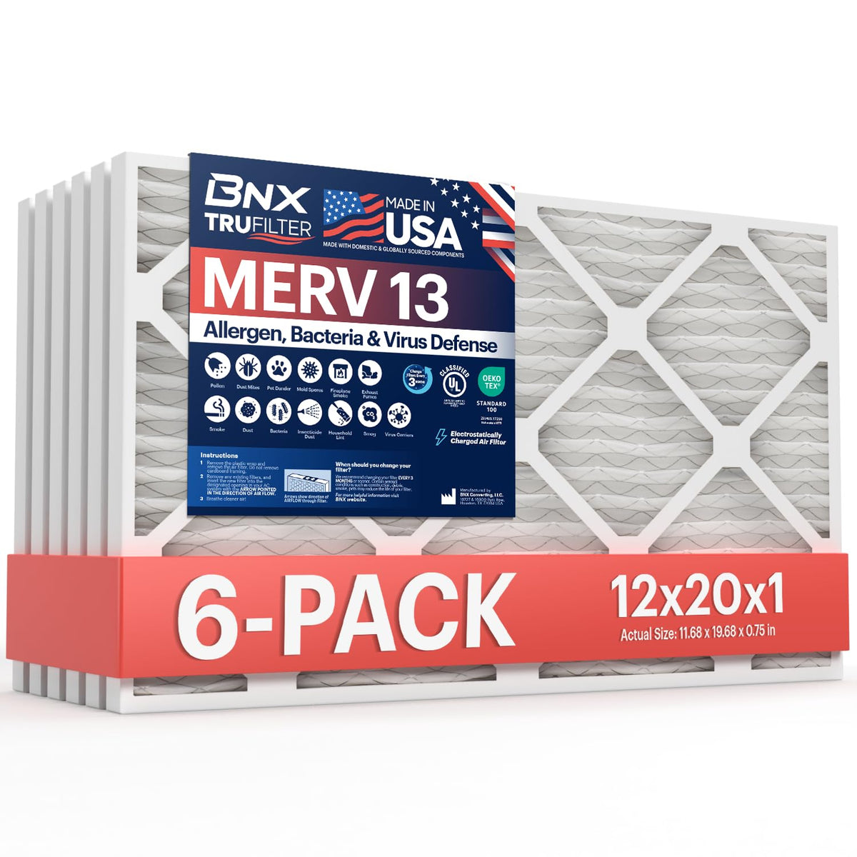TruFilter 12x20x1 Air Filter MERV 13 (6 Count)