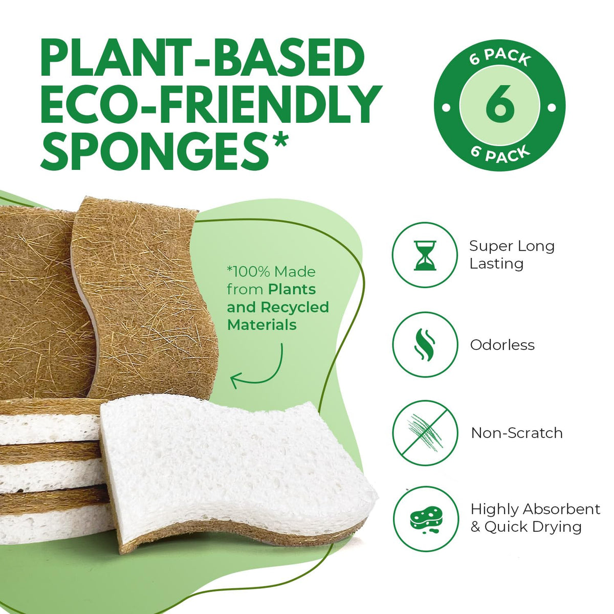 Natural Kitchen Sponges