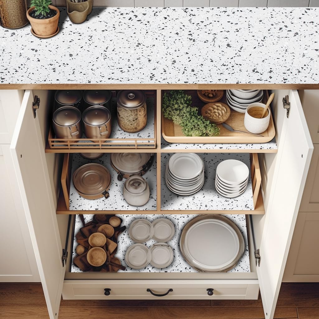Shelf Liner 18" W x 96" L Cabinet Shelf Liner Non Adhesive 18inx96inch Kitchen Drawer Liner