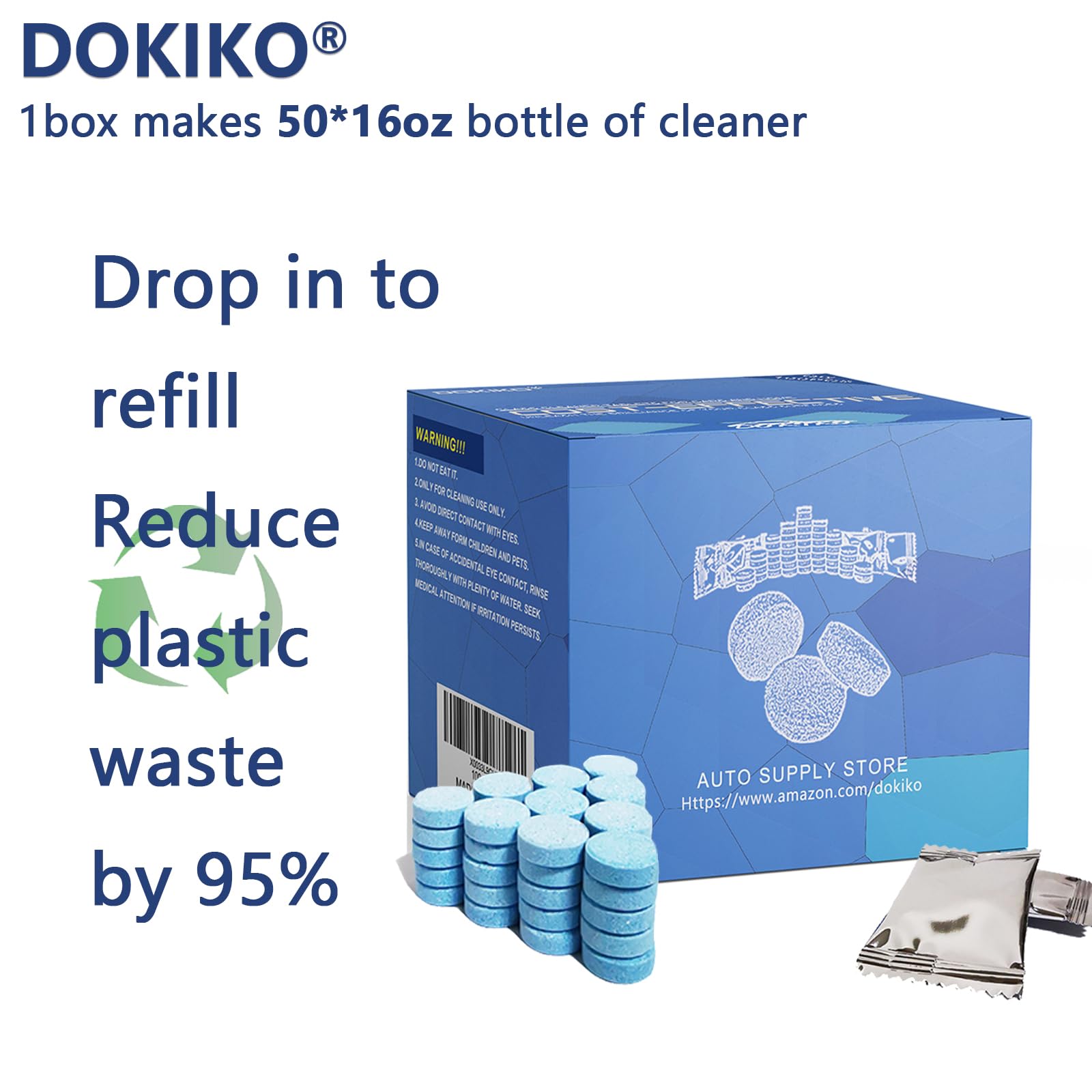 100 PCS Glass Cleaner Refill (100 Count)