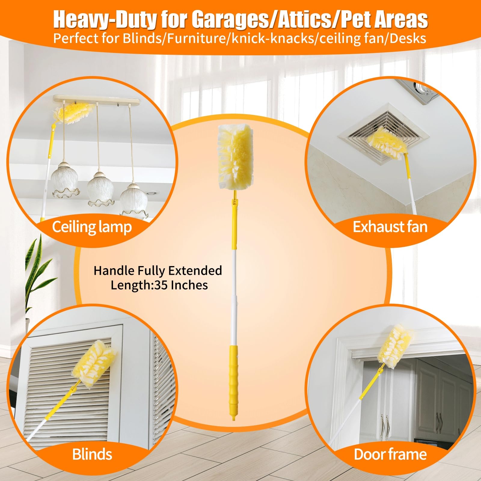 60 Count 360° Heavy Duty Duster Refills Compatible with Swiffer