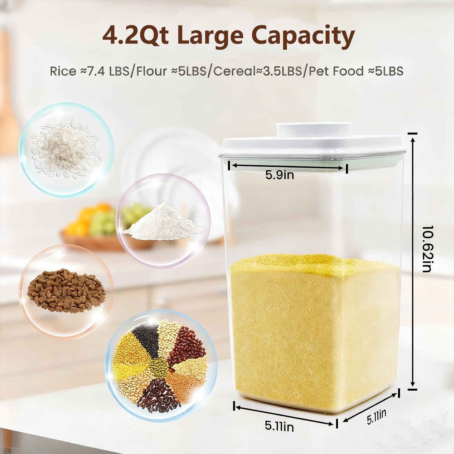 Pop Airtight Food Storage Containers Set with Lids (6 Count)