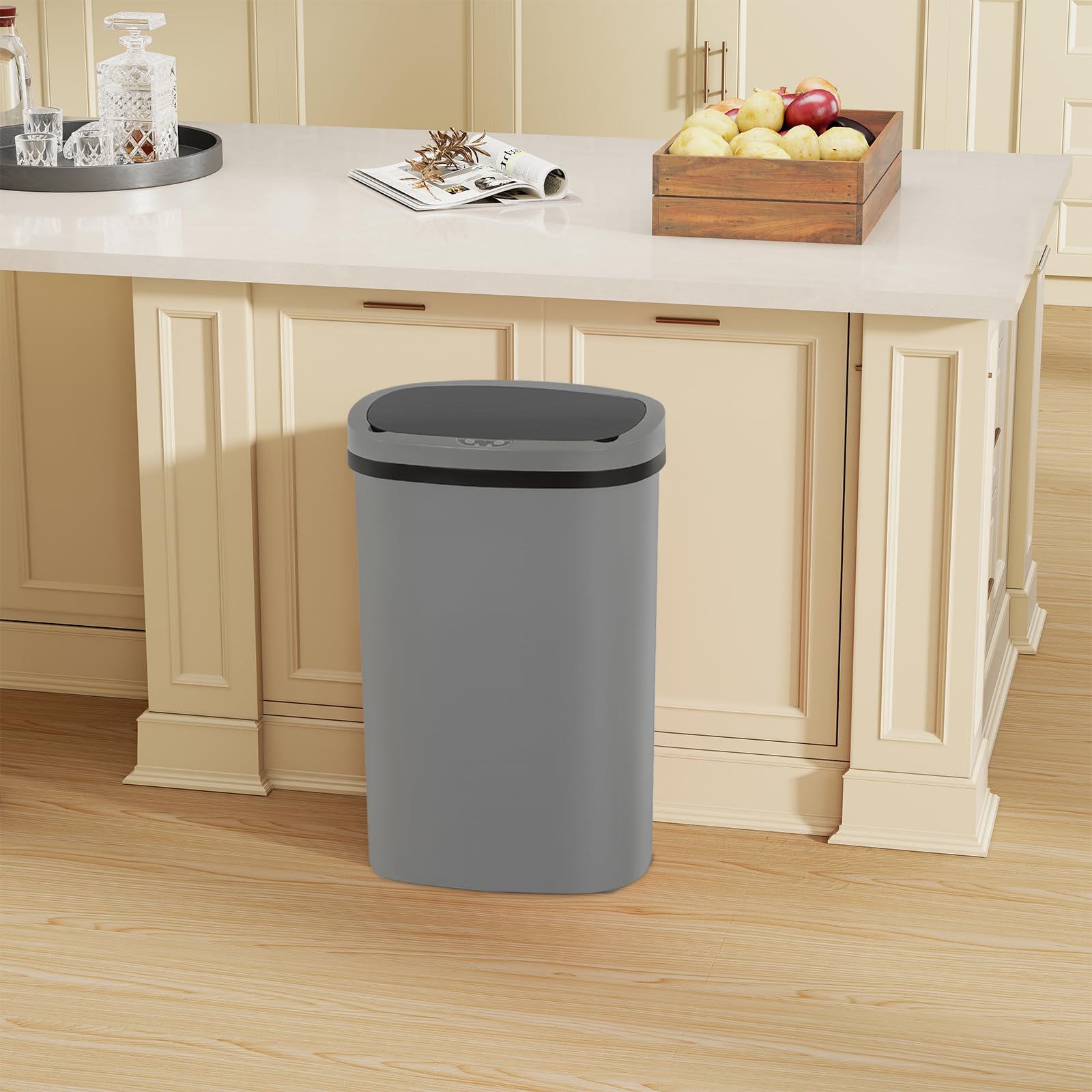 Automatic Motion Sensor Bathroom Trash Can with Lid