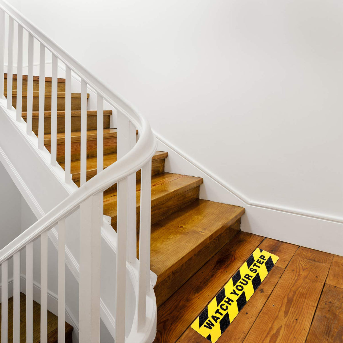 4 Pieces Watch Your Step Floor Stickers Anti Slip Abrasive Safety (4 Count)