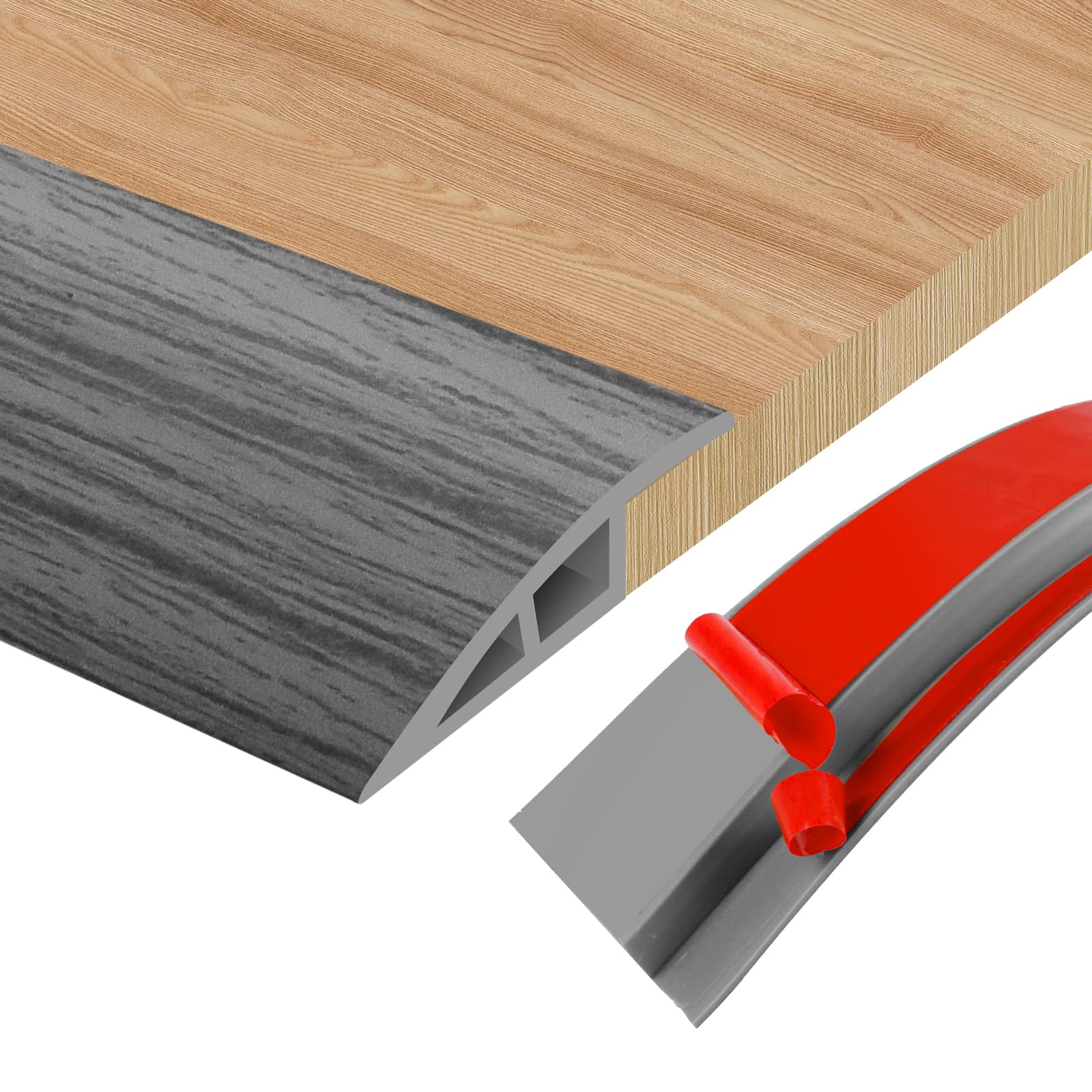 Floor Transition Strip Door Threshold 78" Floor Transition Reducer Trim on The Edges Threshold Strip Self Adhesive Suitable for Doorways