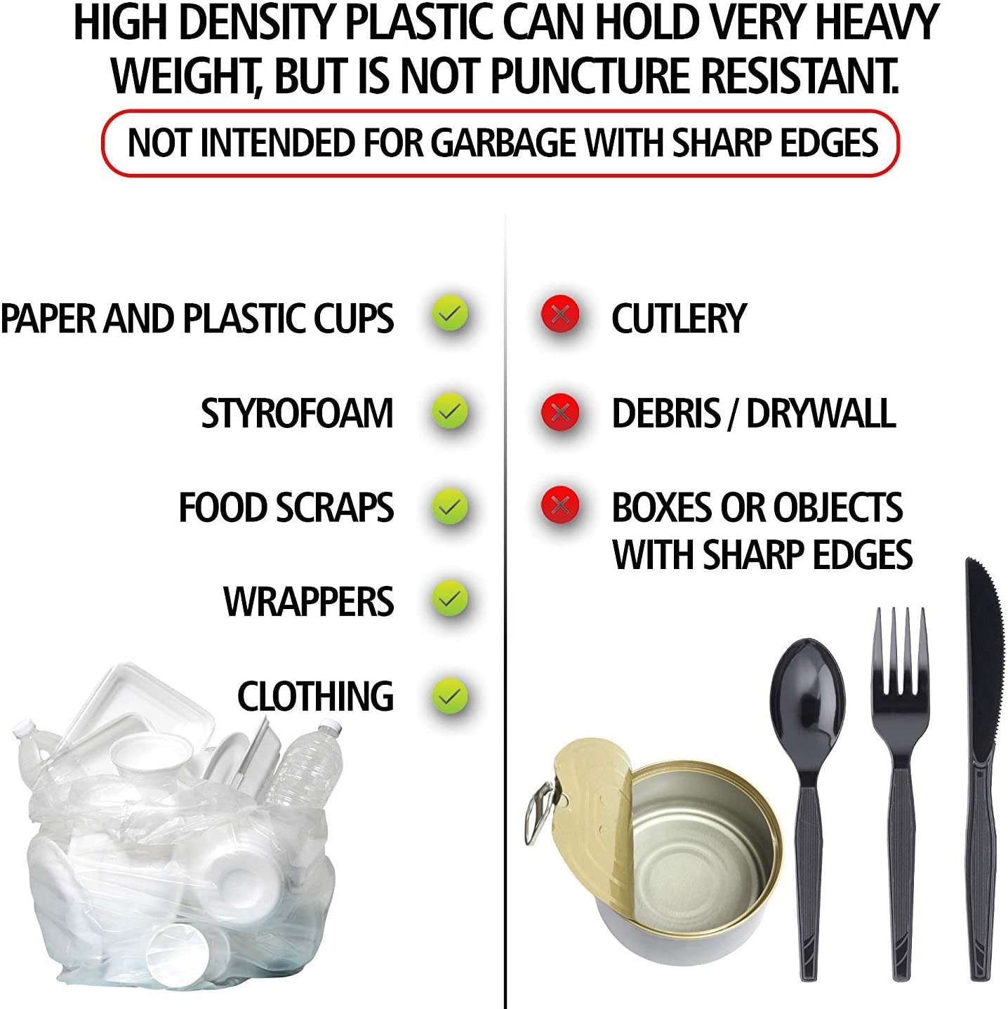 12 16 Gallon Clear Trash Bags (100000 Count)