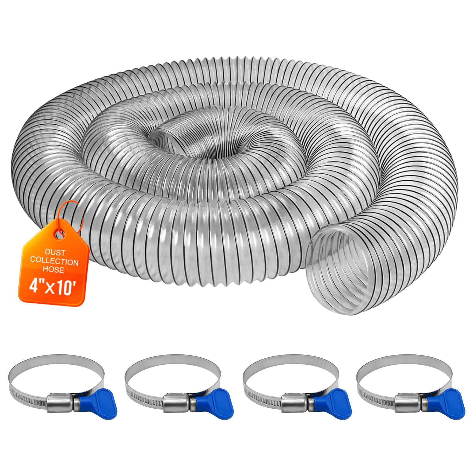 4"x10' Clear PVC Dust Collection Hose