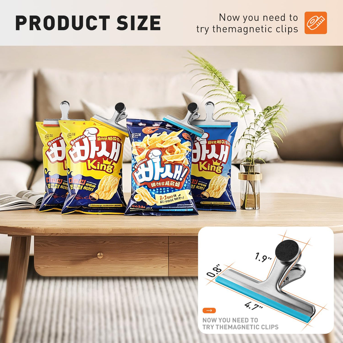 Large Chip Clips Bag Clips (6 Count)