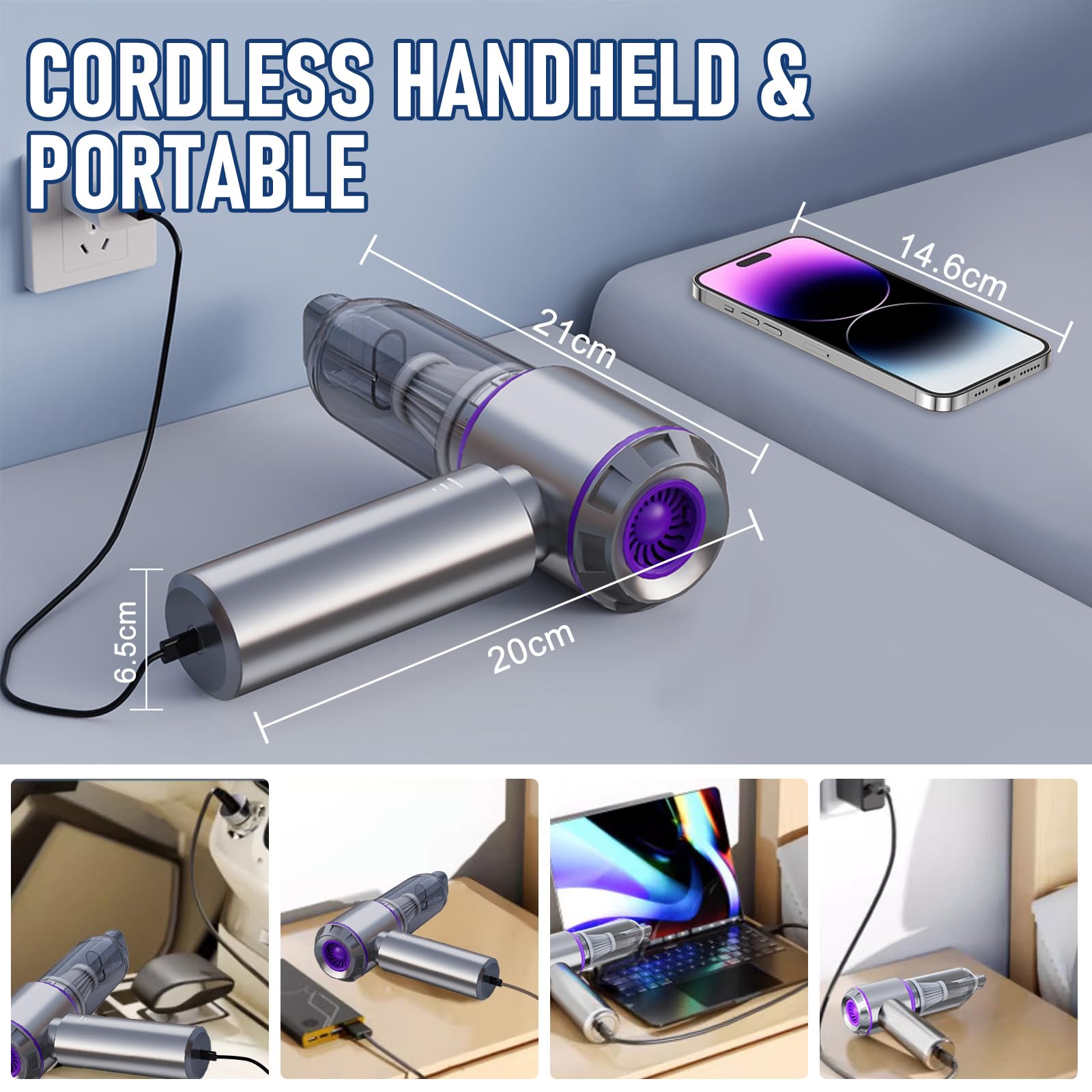 Car Vacuum Cordless Mini Handhled 4