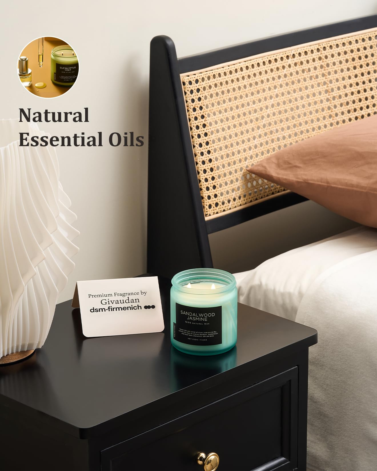 Sandalwood Jasmine Home Scented Candles (11.6 Ounce)