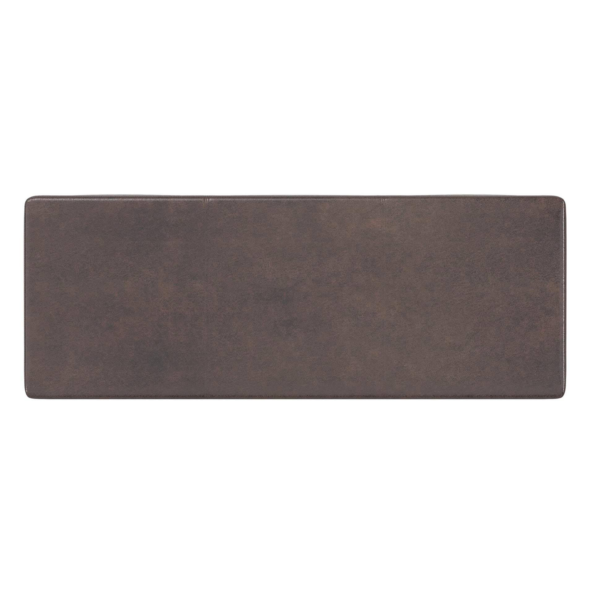 Avalon 48" Wide Vegan Leather Storage Ottoman in Brown